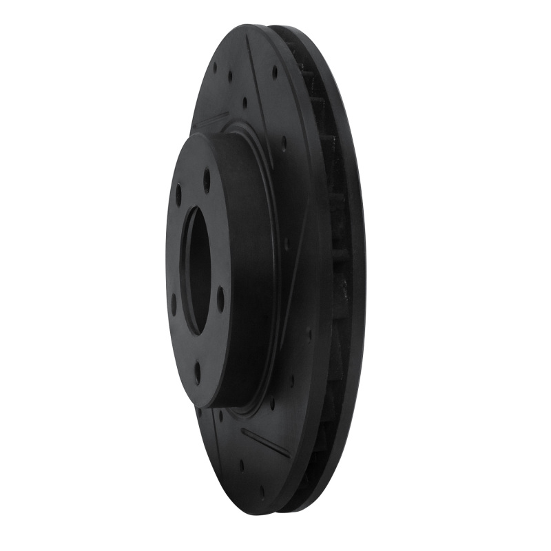 Mazda 626 Brake Rotor (1) - Front Right - R1 Concepts - Drilled & Slotted - Black - `92-`03